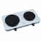 MegaChef Sleek White Electric Portable Lightweight Dual Burner Cooktop Buffet Range